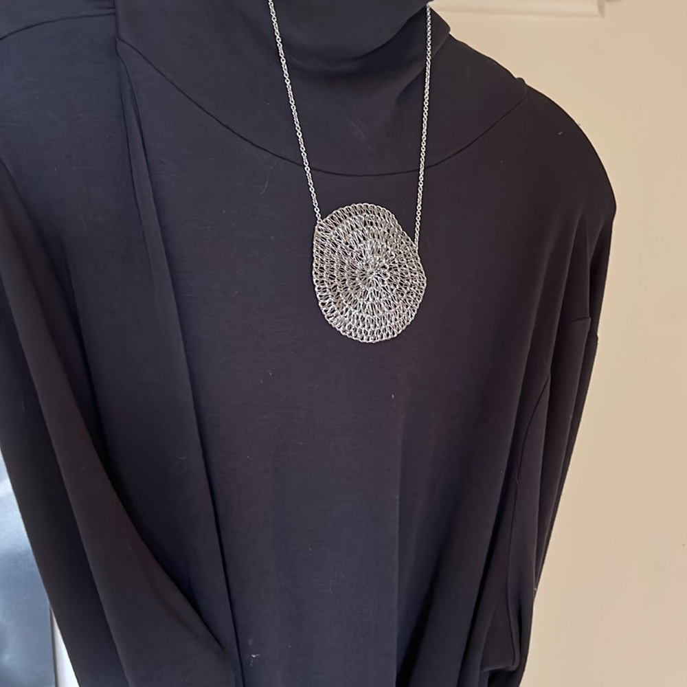 Artsy Silver Necklace by Claudia lobao - Picture 7 of 7